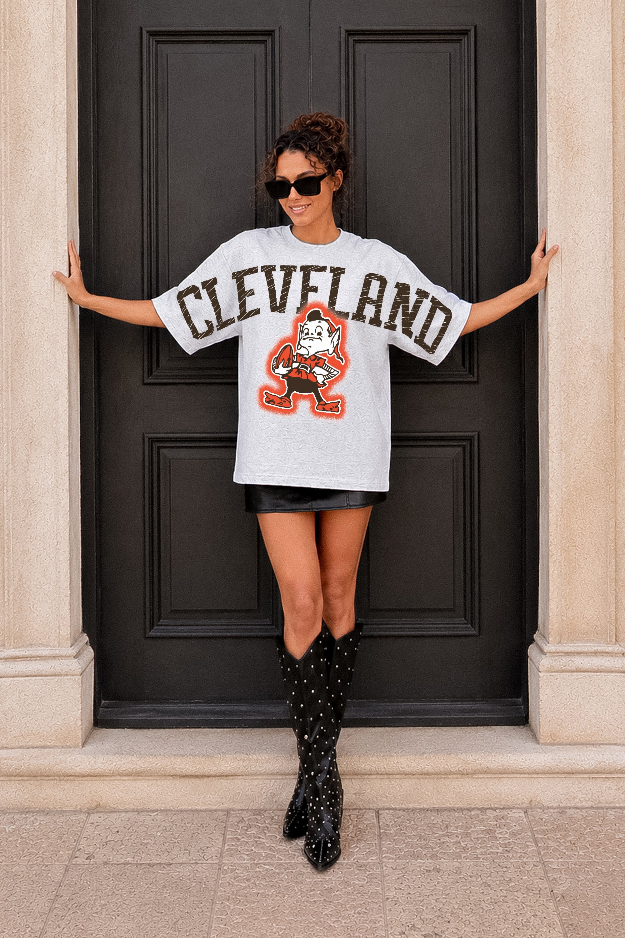 CLEVELAND BROWNS DRIP CULTURE RELAXED FIT CREWNECK TEE