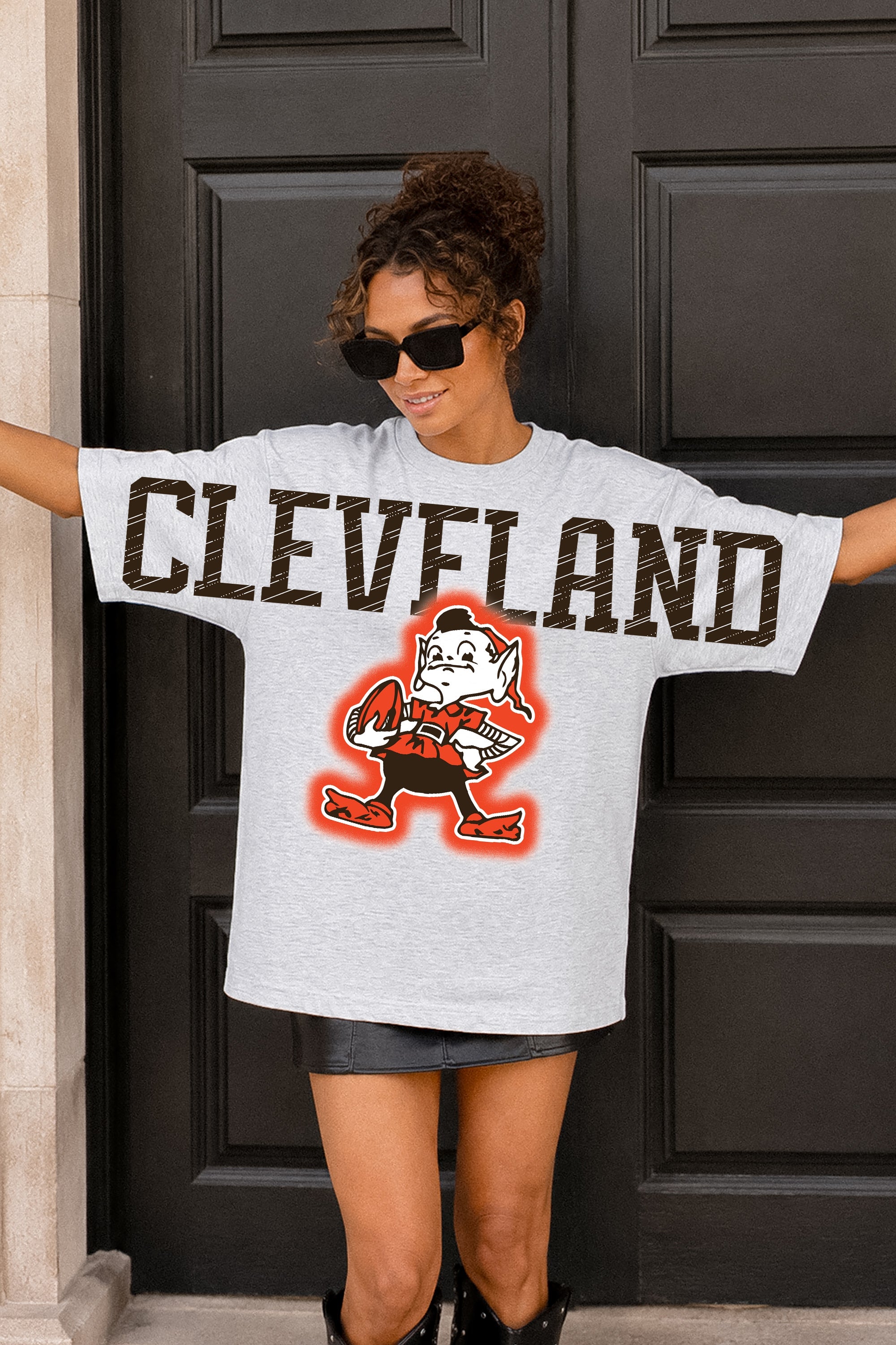 CLEVELAND BROWNS DRIP CULTURE RELAXED FIT CREWNECK TEE
