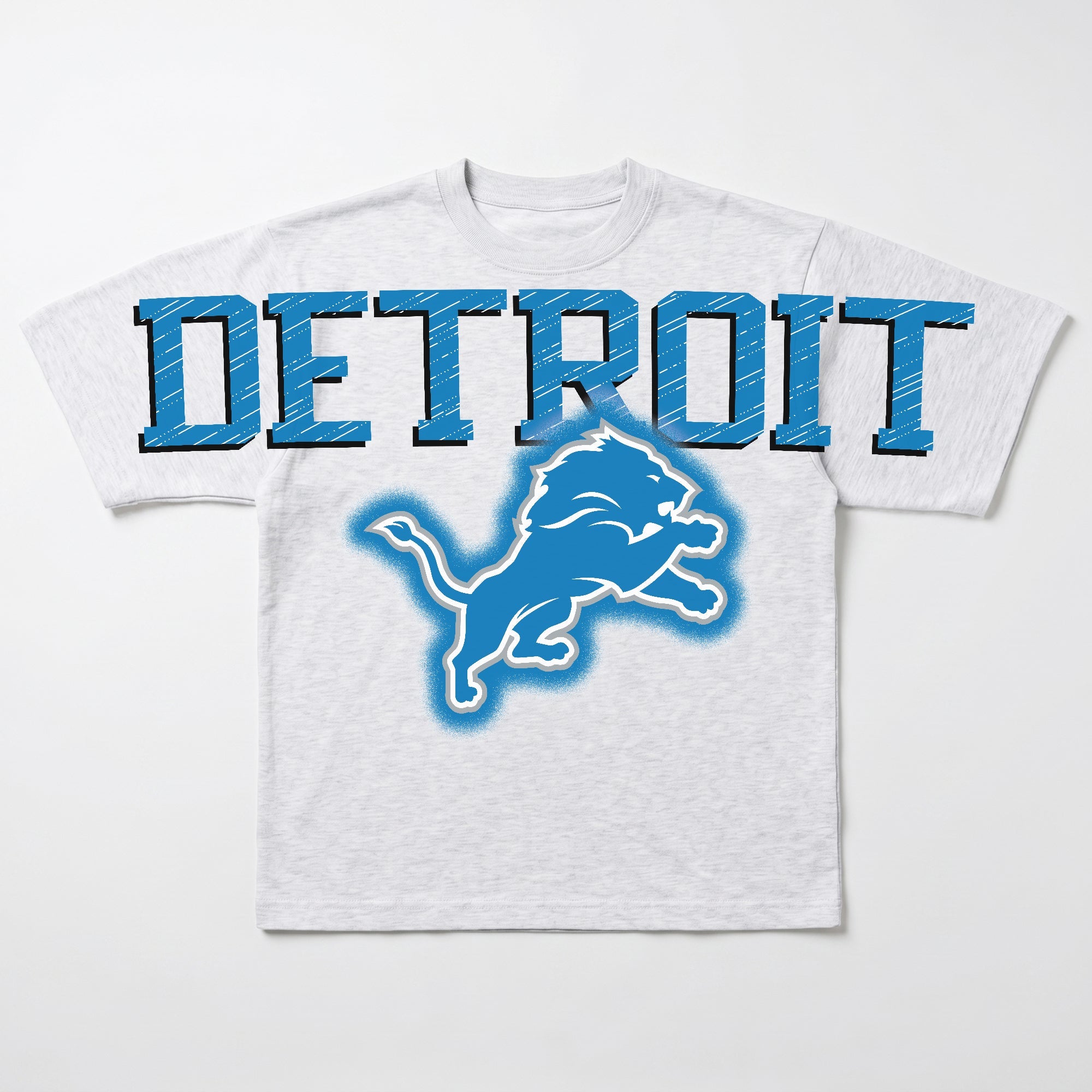 DETROIT LIONS DRIP CULTURE RELAXED FIT CREWNECK TEE
