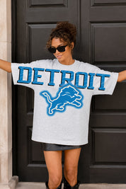 DETROIT LIONS DRIP CULTURE RELAXED FIT CREWNECK TEE