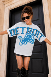 DETROIT LIONS DRIP CULTURE RELAXED FIT CREWNECK TEE