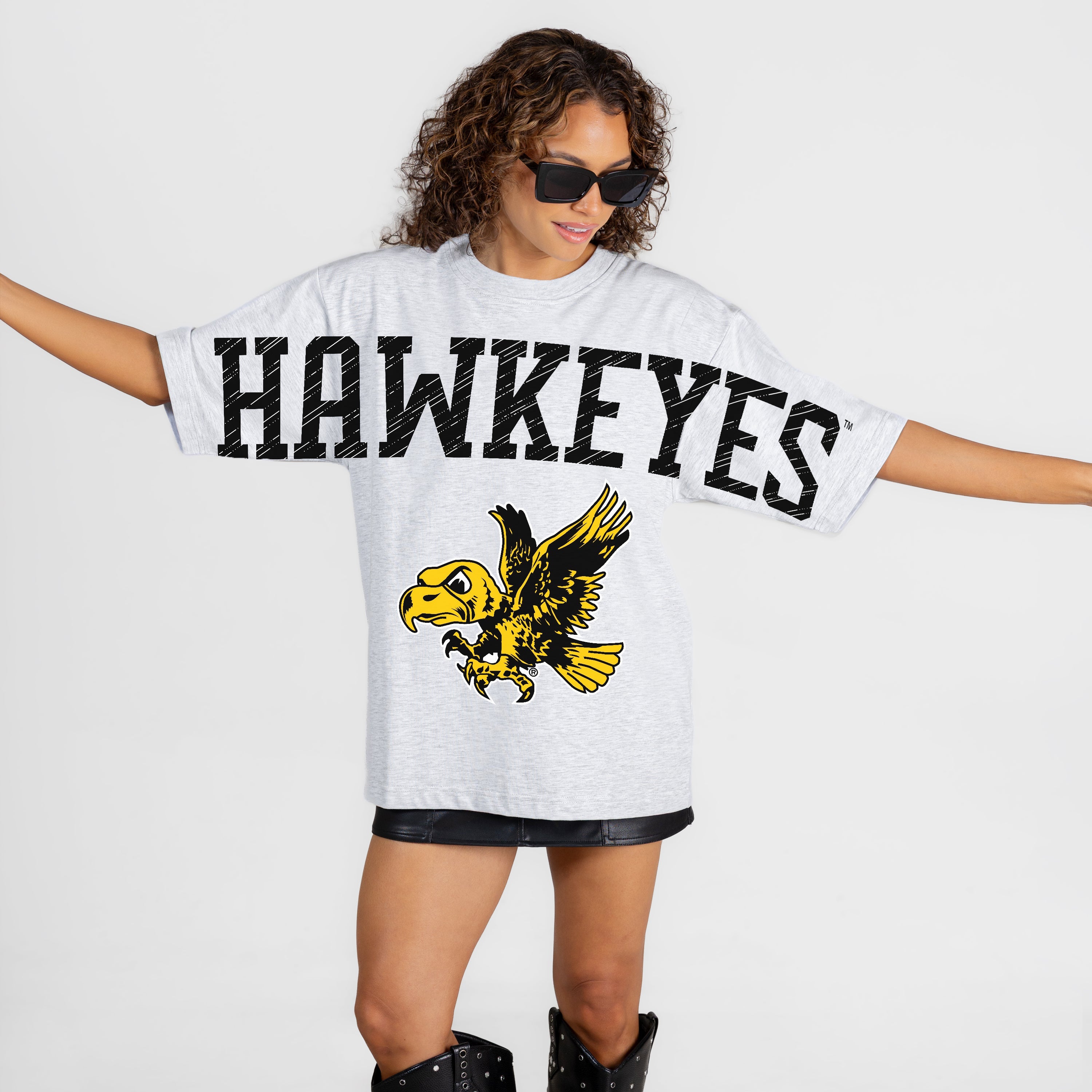 IOWA HAWKEYES DRIP CULTURE RELAXED FIT CREWNECK TEE