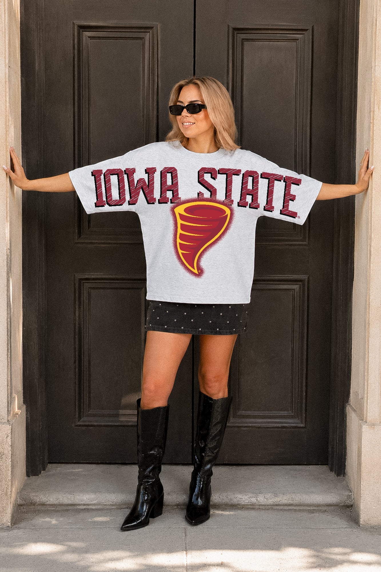 IOWA STATE CYCLONES DRIP CULTURE RELAXED FIT CREWNECK TEE
