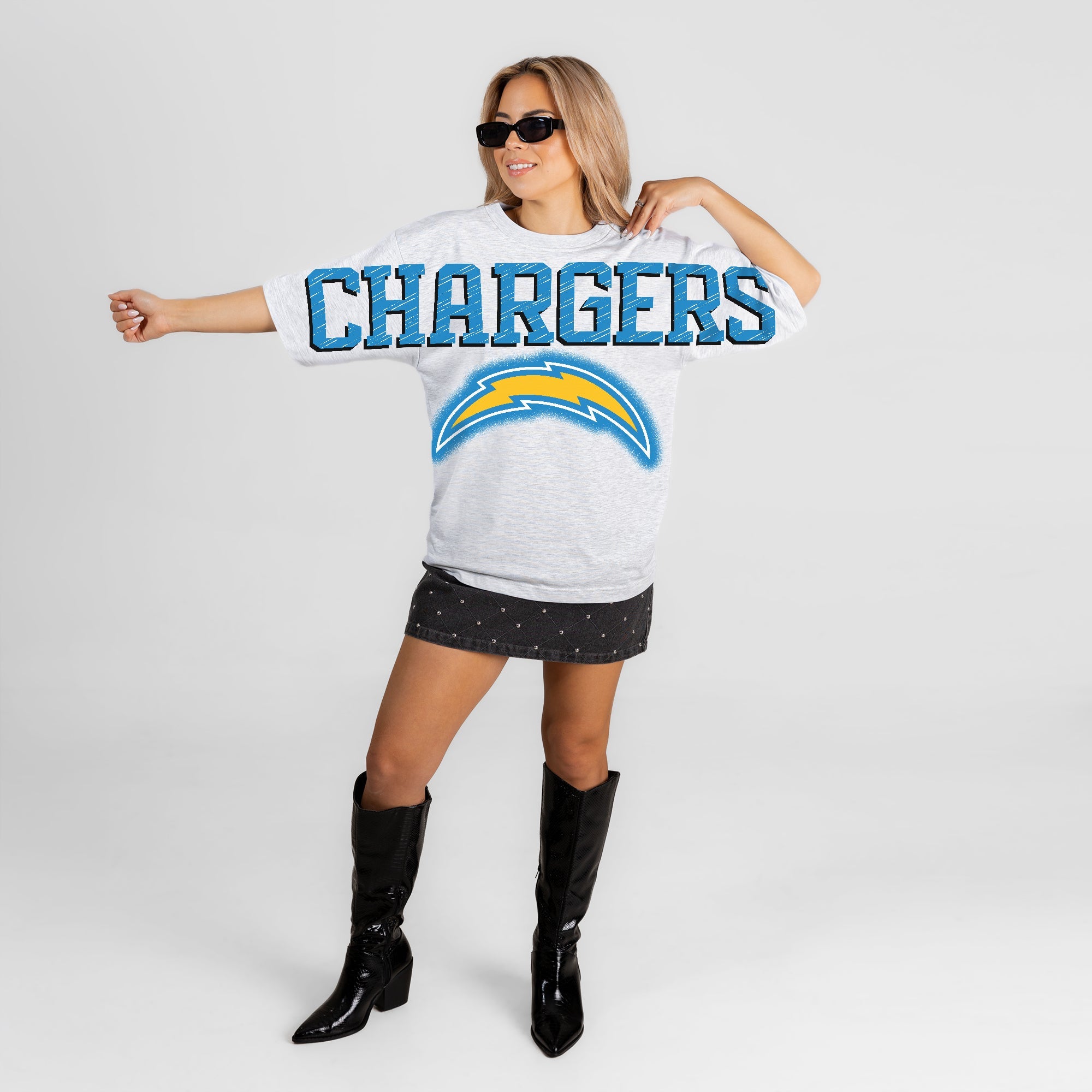 LOS ANGELES CHARGERS DRIP CULTURE RELAXED FIT CREWNECK TEE