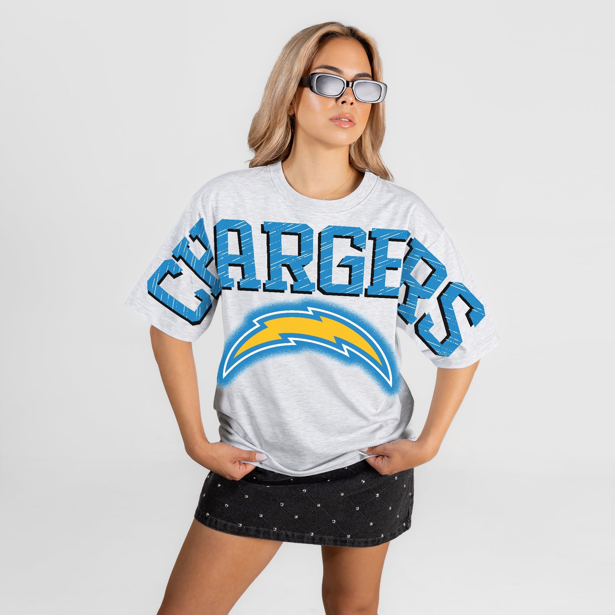 LOS ANGELES CHARGERS DRIP CULTURE RELAXED FIT CREWNECK TEE