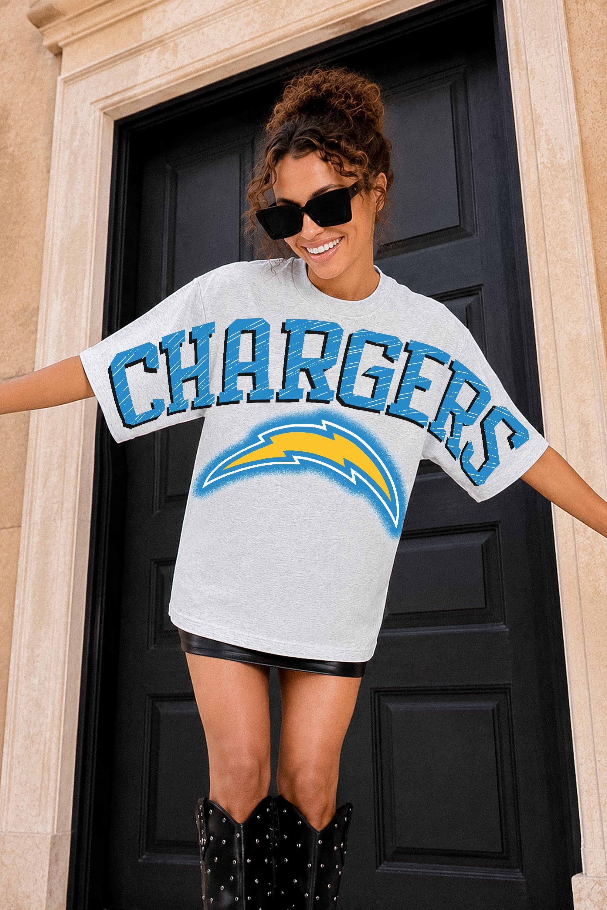 LOS ANGELES CHARGERS DRIP CULTURE RELAXED FIT CREWNECK TEE