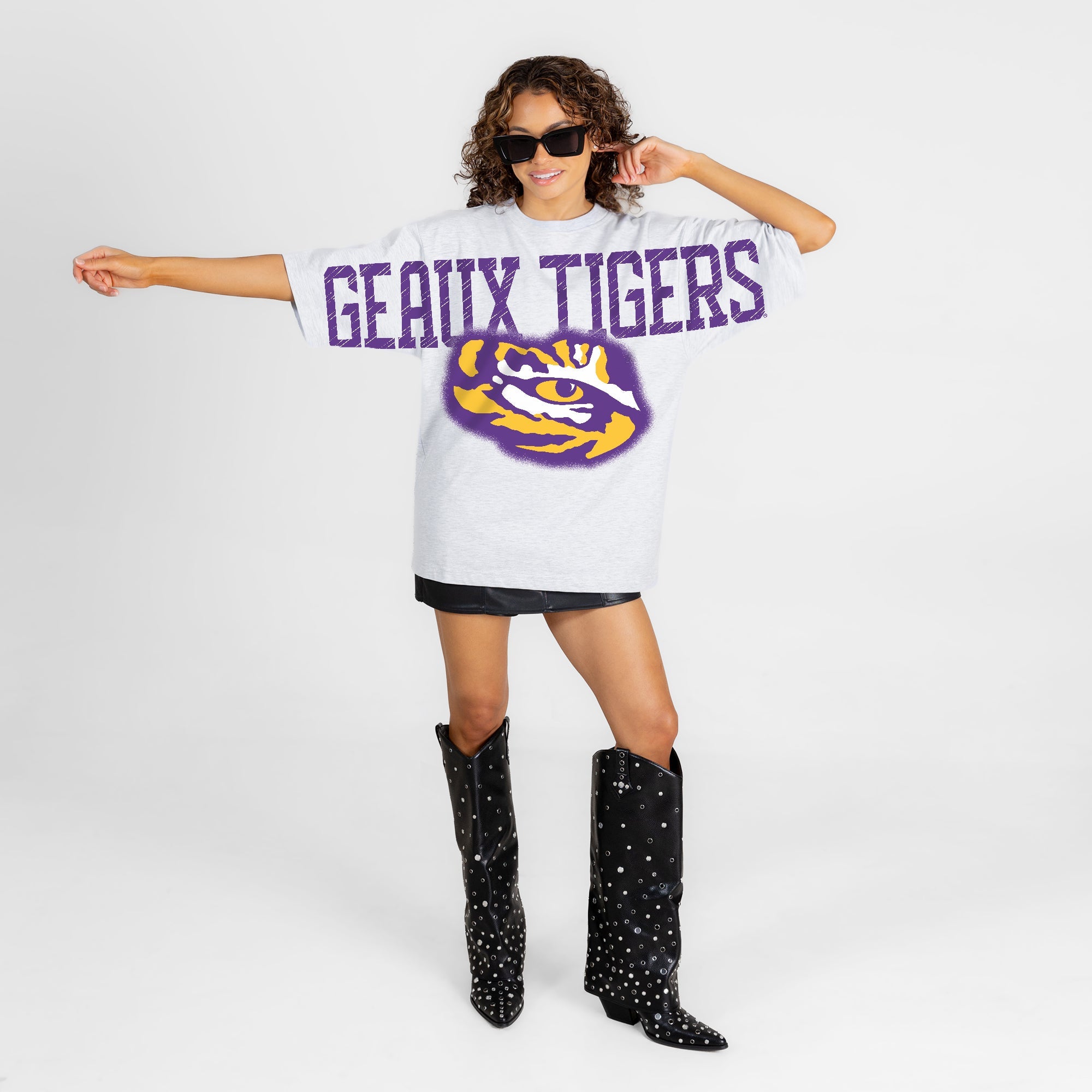 LSU TIGERS DRIP CULTURE RELAXED FIT CREWNECK TEE