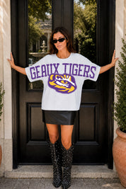 LSU TIGERS DRIP CULTURE RELAXED FIT CREWNECK TEE