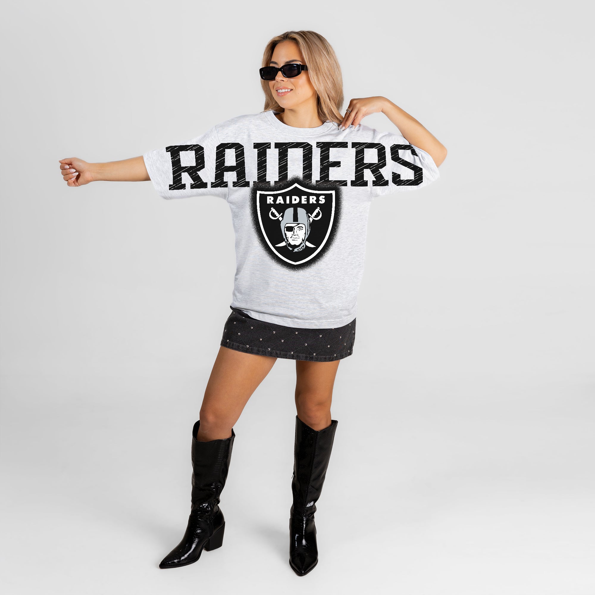 LAS VEGAS RAIDERS DRIP CULTURE RELAXED FIT CREWNECK TEE