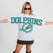 MIAMI DOLPHINS DRIP CULTURE RELAXED FIT CREWNECK TEE