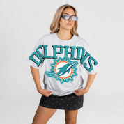MIAMI DOLPHINS DRIP CULTURE RELAXED FIT CREWNECK TEE