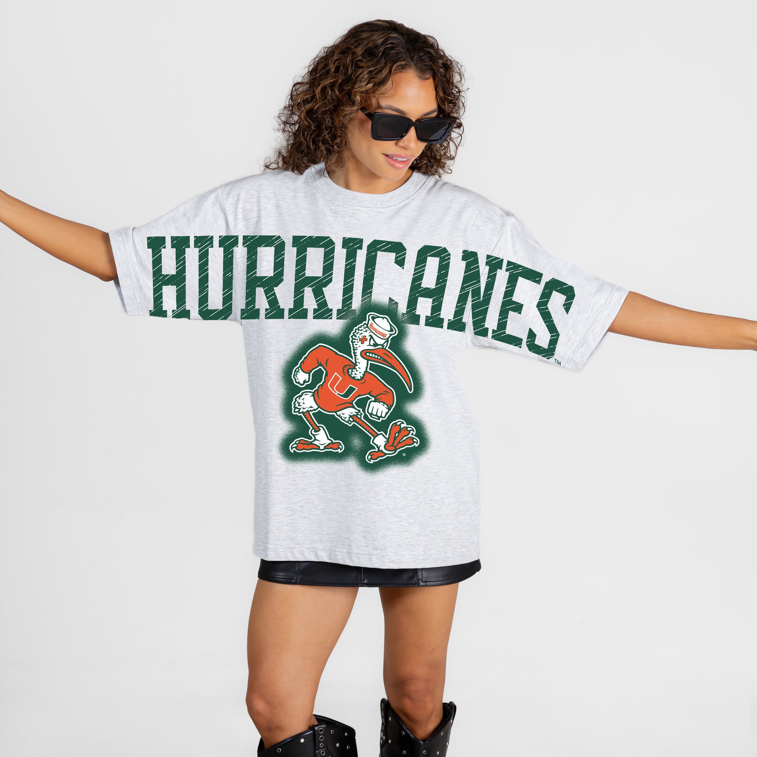 MIAMI HURRICANES DRIP CULTURE RELAXED FIT CREWNECK TEE