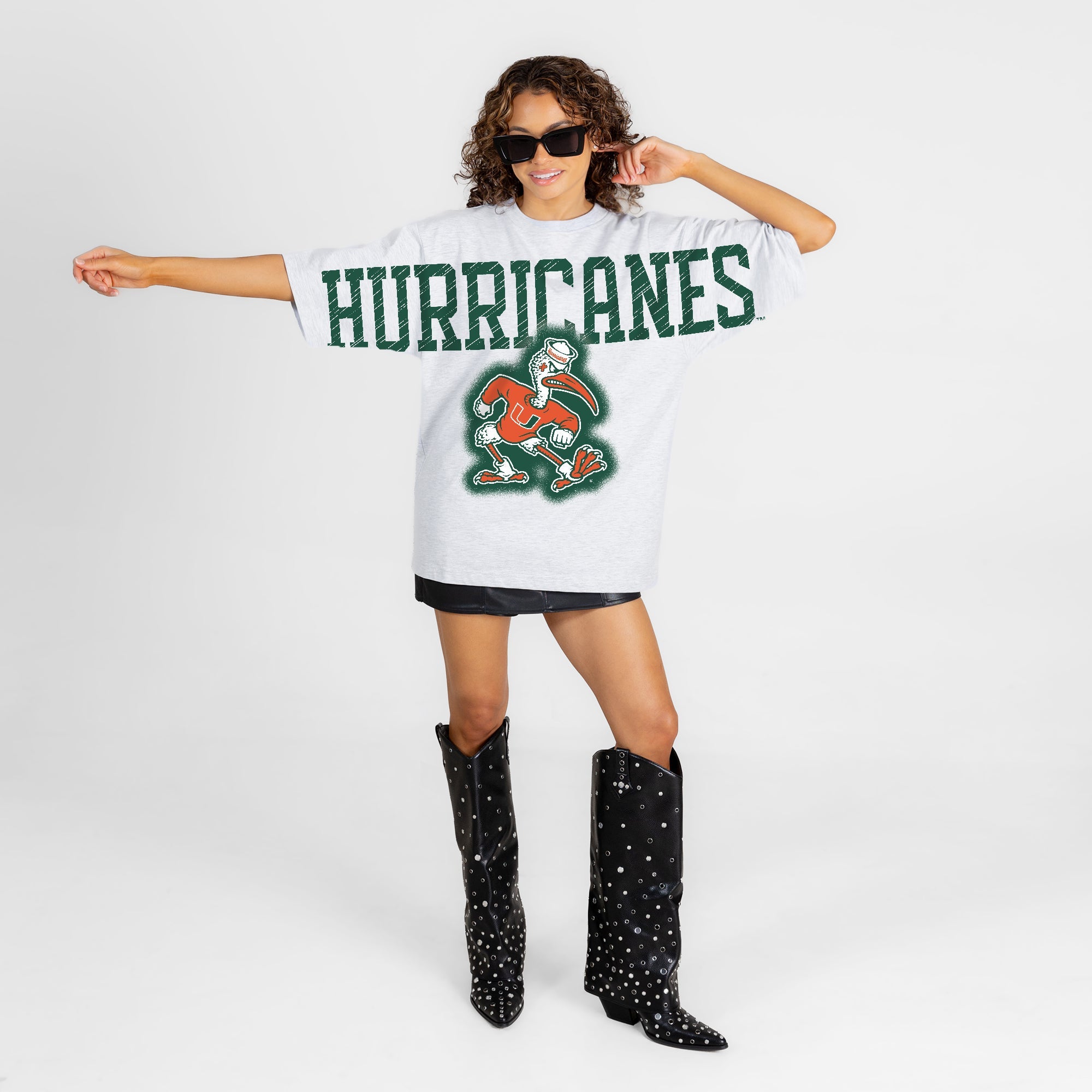 MIAMI HURRICANES DRIP CULTURE RELAXED FIT CREWNECK TEE