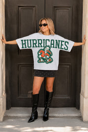 MIAMI HURRICANES DRIP CULTURE RELAXED FIT CREWNECK TEE