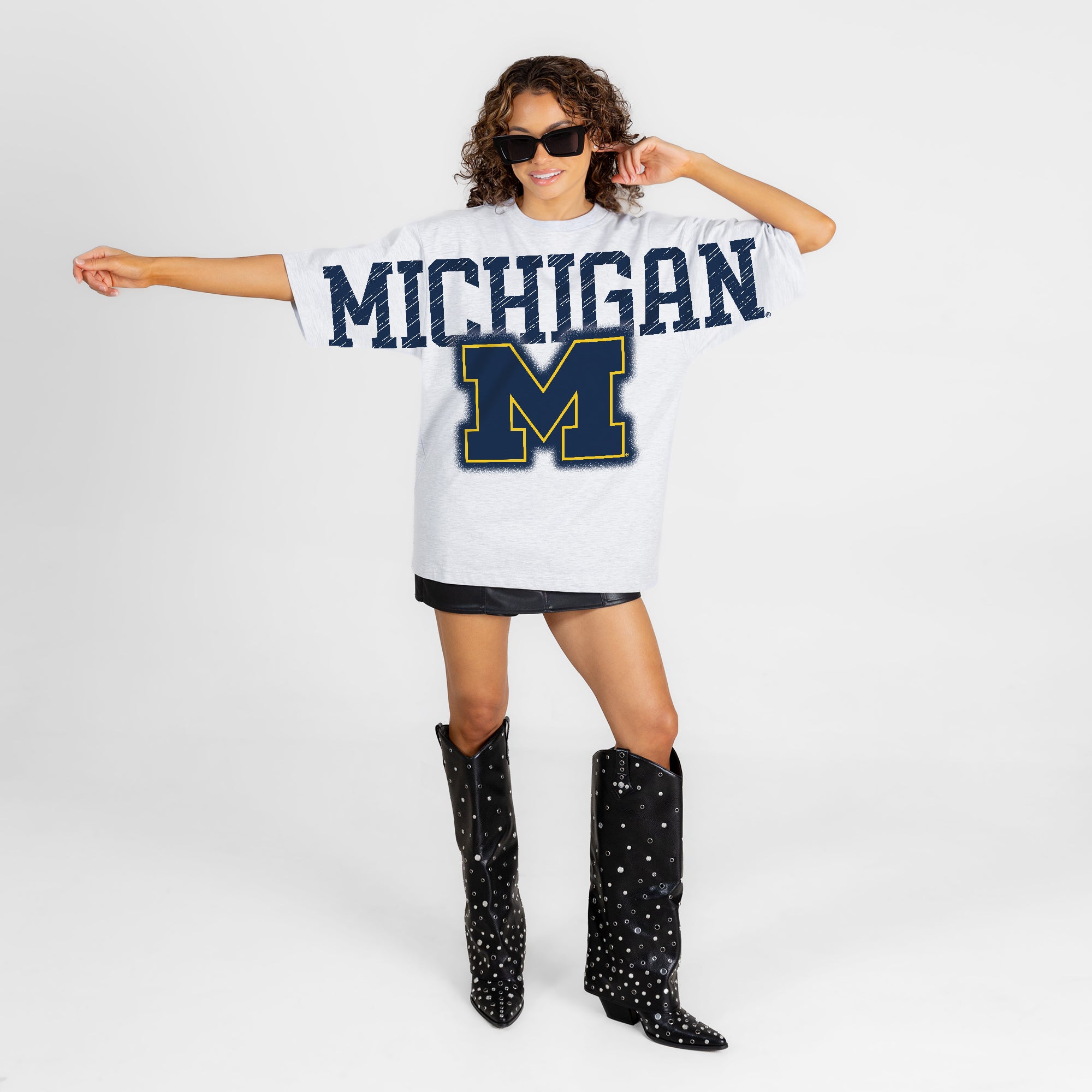 MICHIGAN WOLVERINES DRIP CULTURE RELAXED FIT CREWNECK TEE