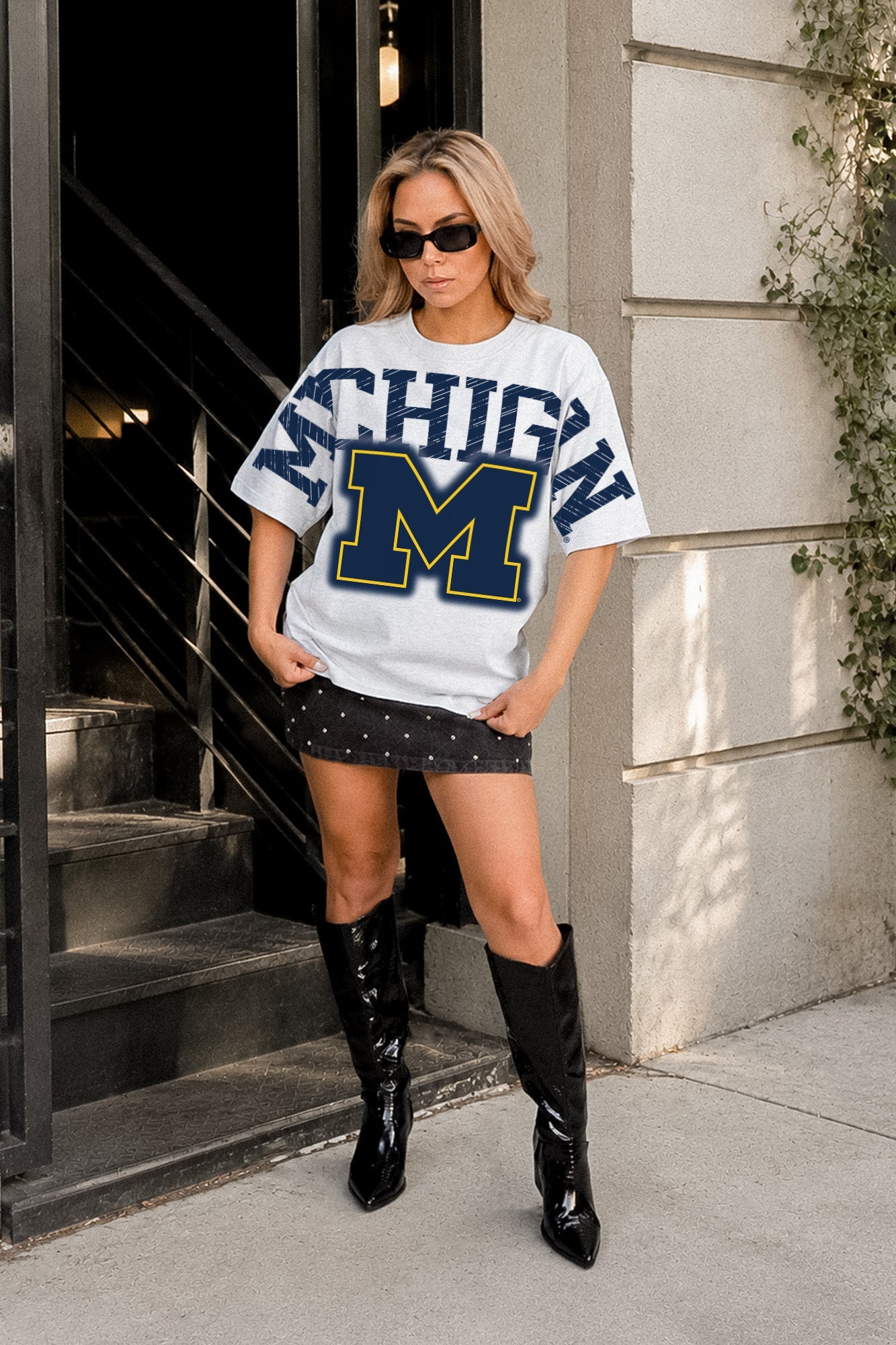 MICHIGAN WOLVERINES DRIP CULTURE RELAXED FIT CREWNECK TEE