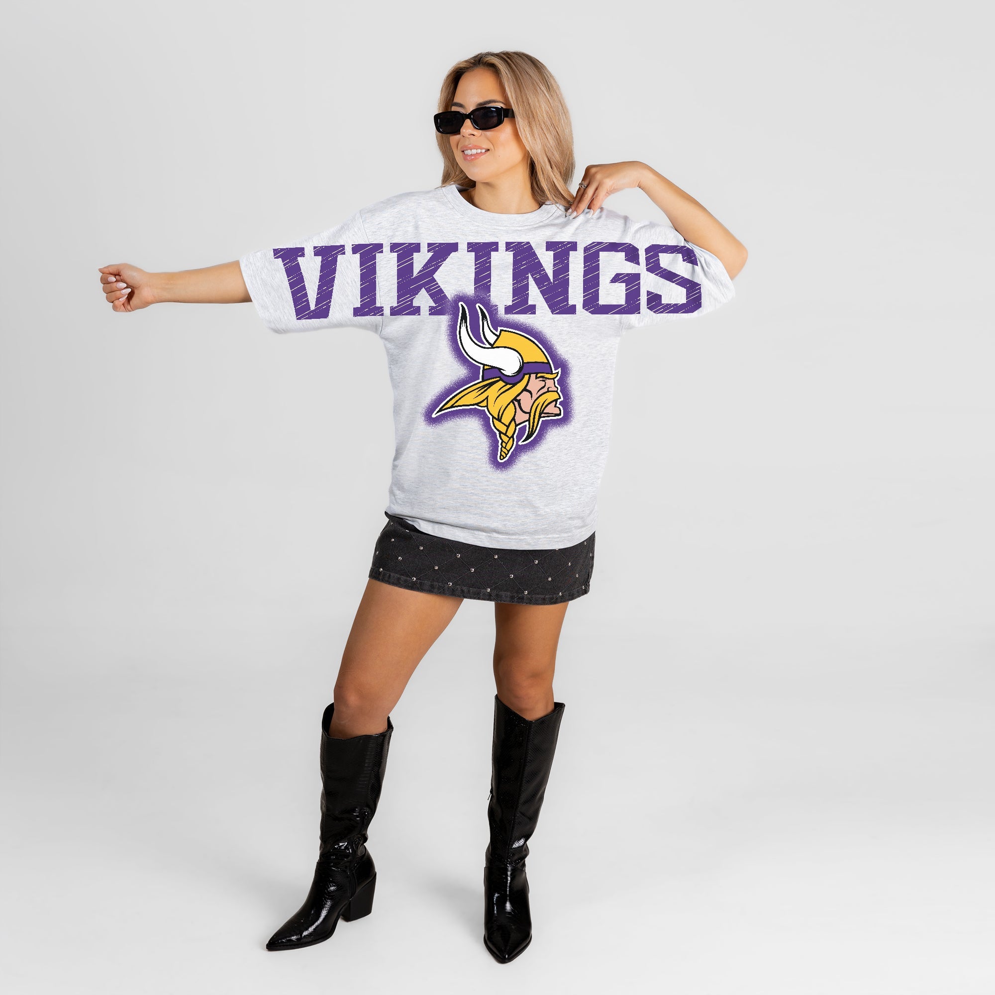 MINNESOTA VIKINGS DRIP CULTURE RELAXED FIT CREWNECK TEE