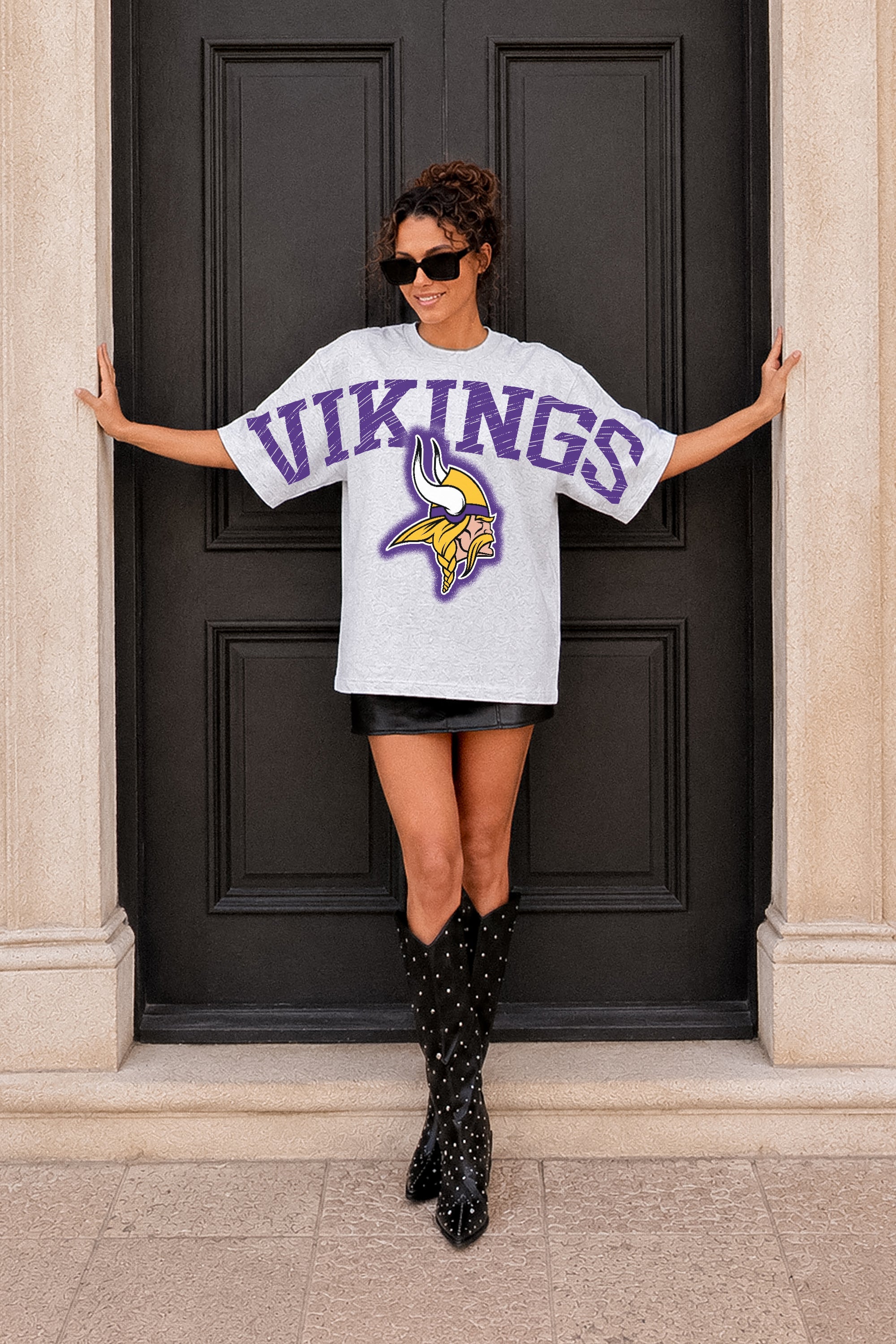 MINNESOTA VIKINGS DRIP CULTURE RELAXED FIT CREWNECK TEE