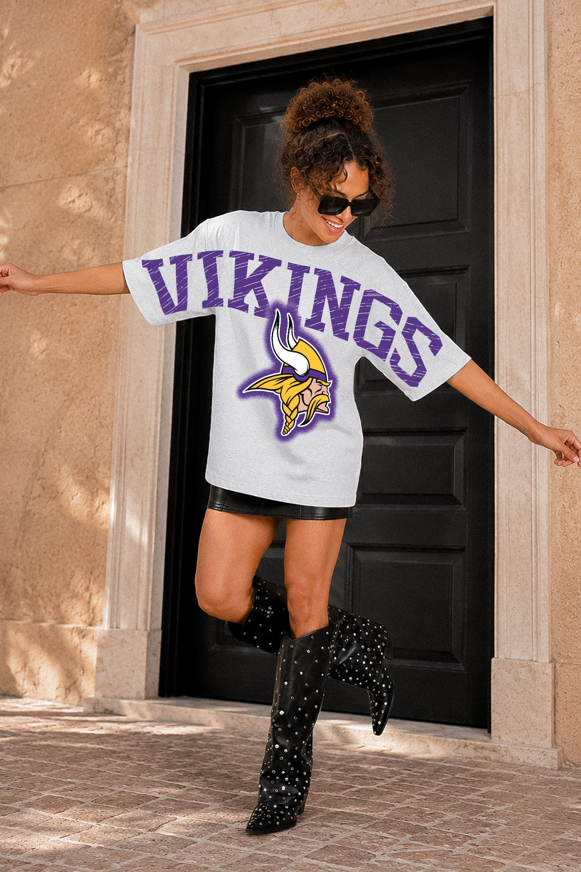 MINNESOTA VIKINGS DRIP CULTURE RELAXED FIT CREWNECK TEE
