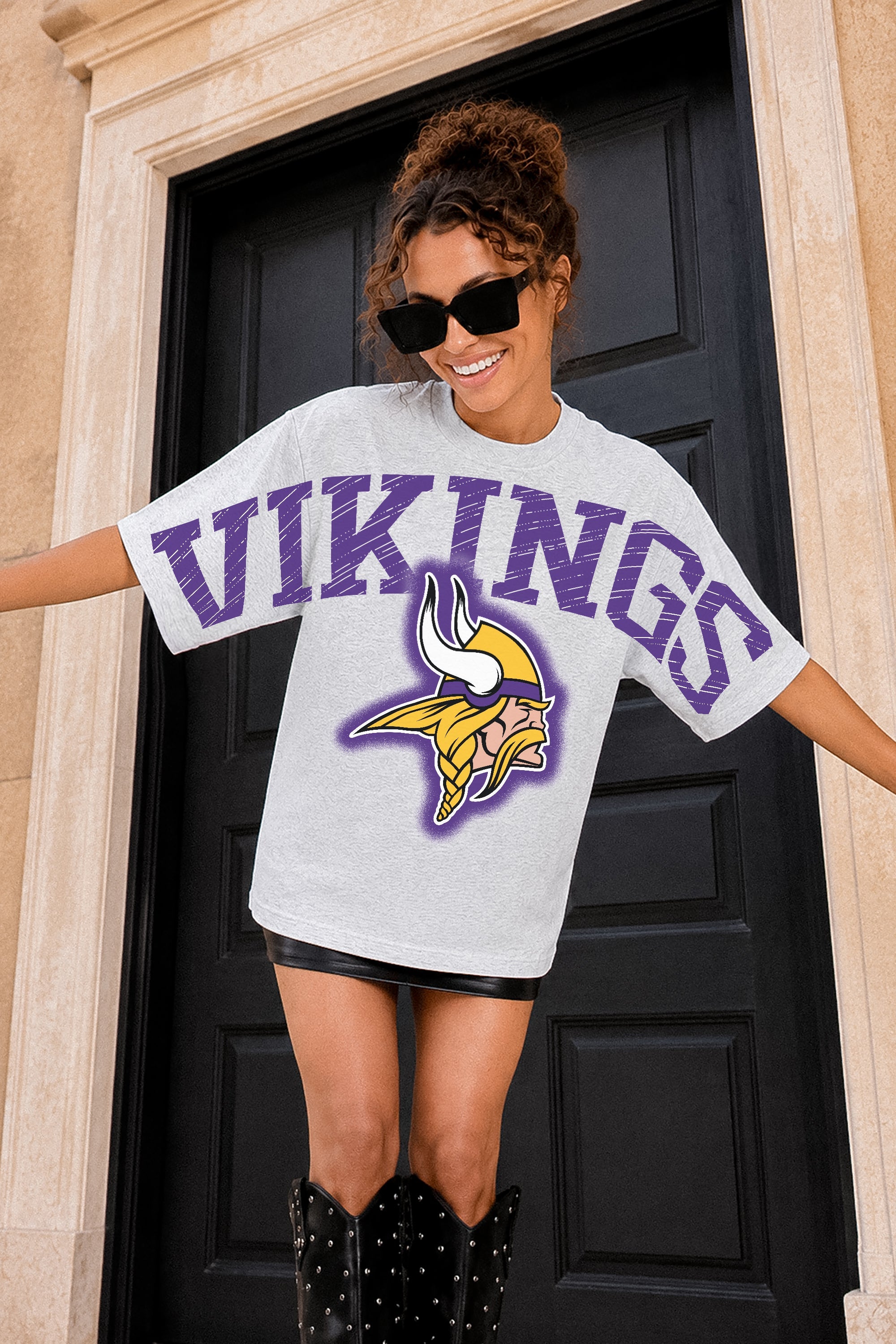 MINNESOTA VIKINGS DRIP CULTURE RELAXED FIT CREWNECK TEE