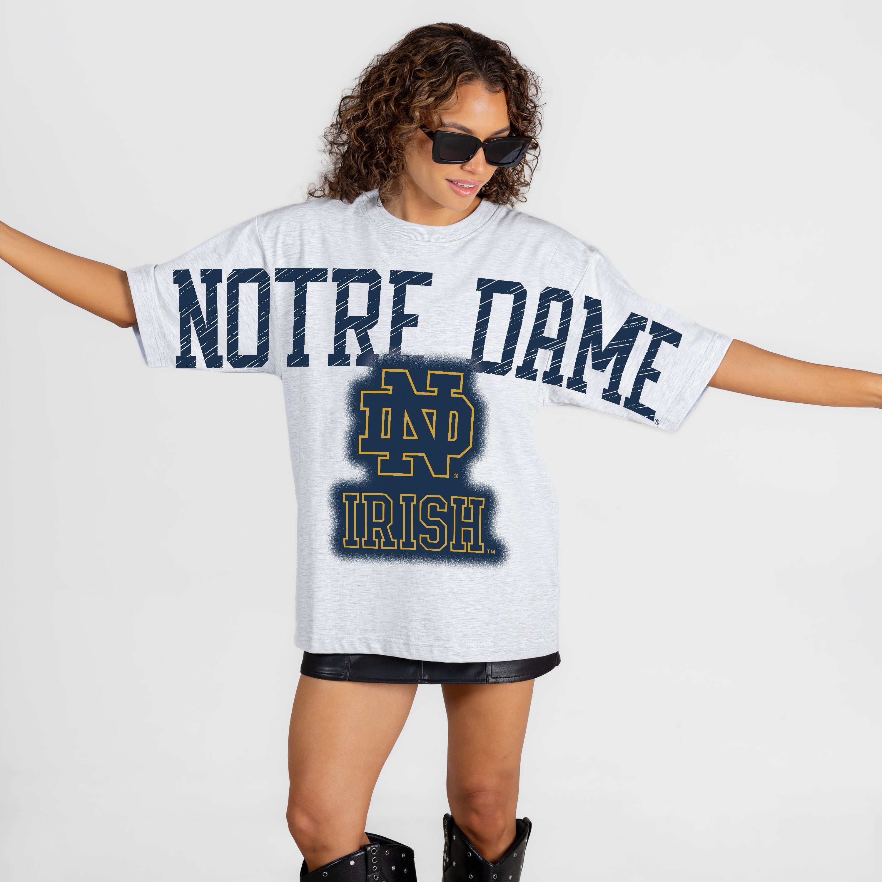 NOTRE DAME FIGHTING IRISH DRIP CULTURE RELAXED FIT CREWNECK TEE