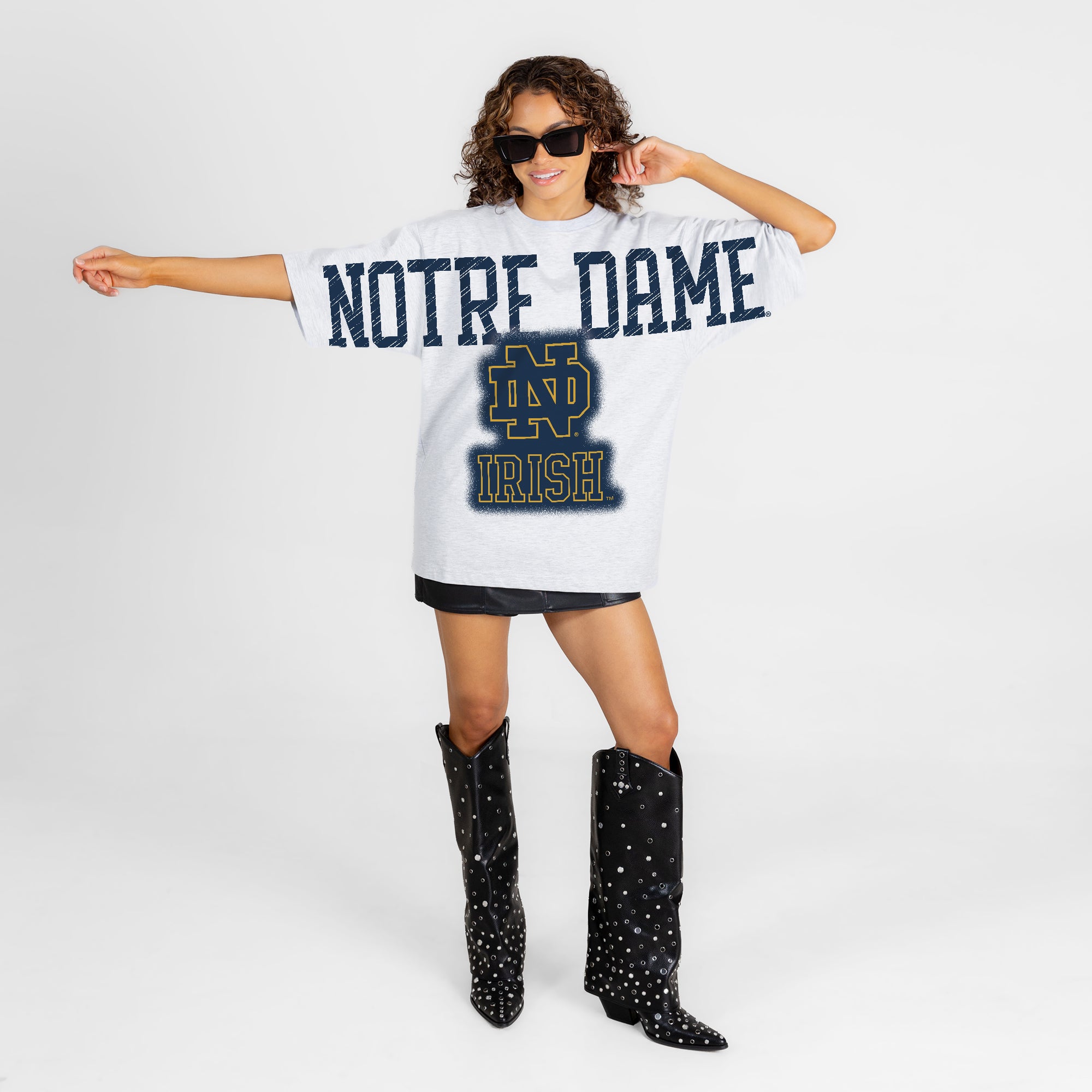 NOTRE DAME FIGHTING IRISH DRIP CULTURE RELAXED FIT CREWNECK TEE