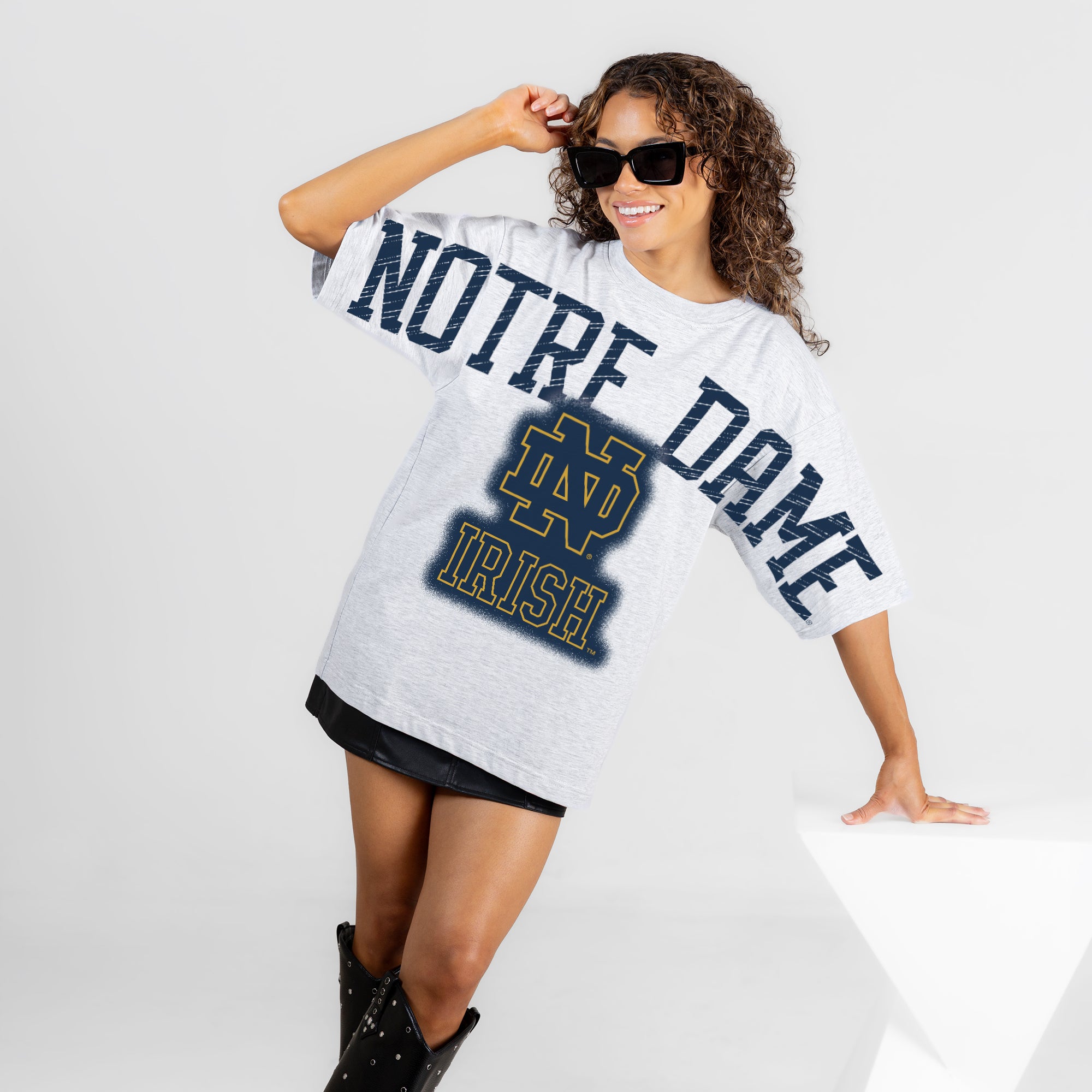NOTRE DAME FIGHTING IRISH DRIP CULTURE RELAXED FIT CREWNECK TEE