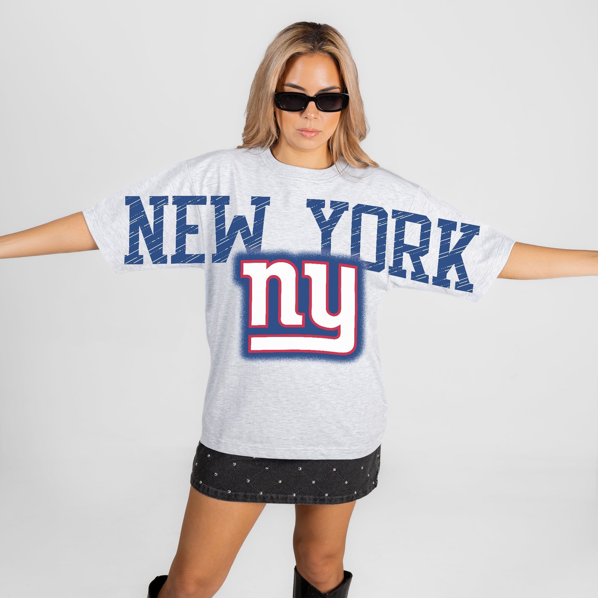 NEW YORK GIANTS DRIP CULTURE RELAXED FIT CREWNECK TEE