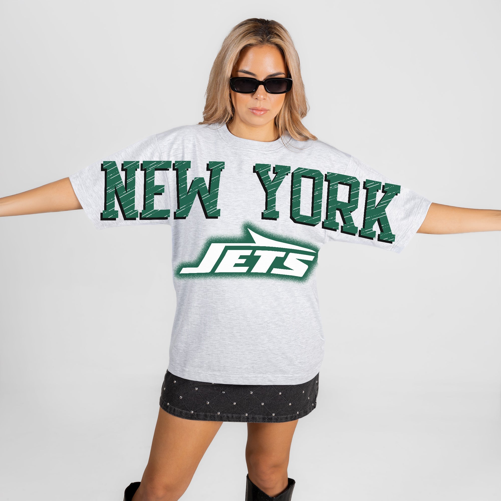 NEW YORK JETS DRIP CULTURE RELAXED FIT CREWNECK TEE