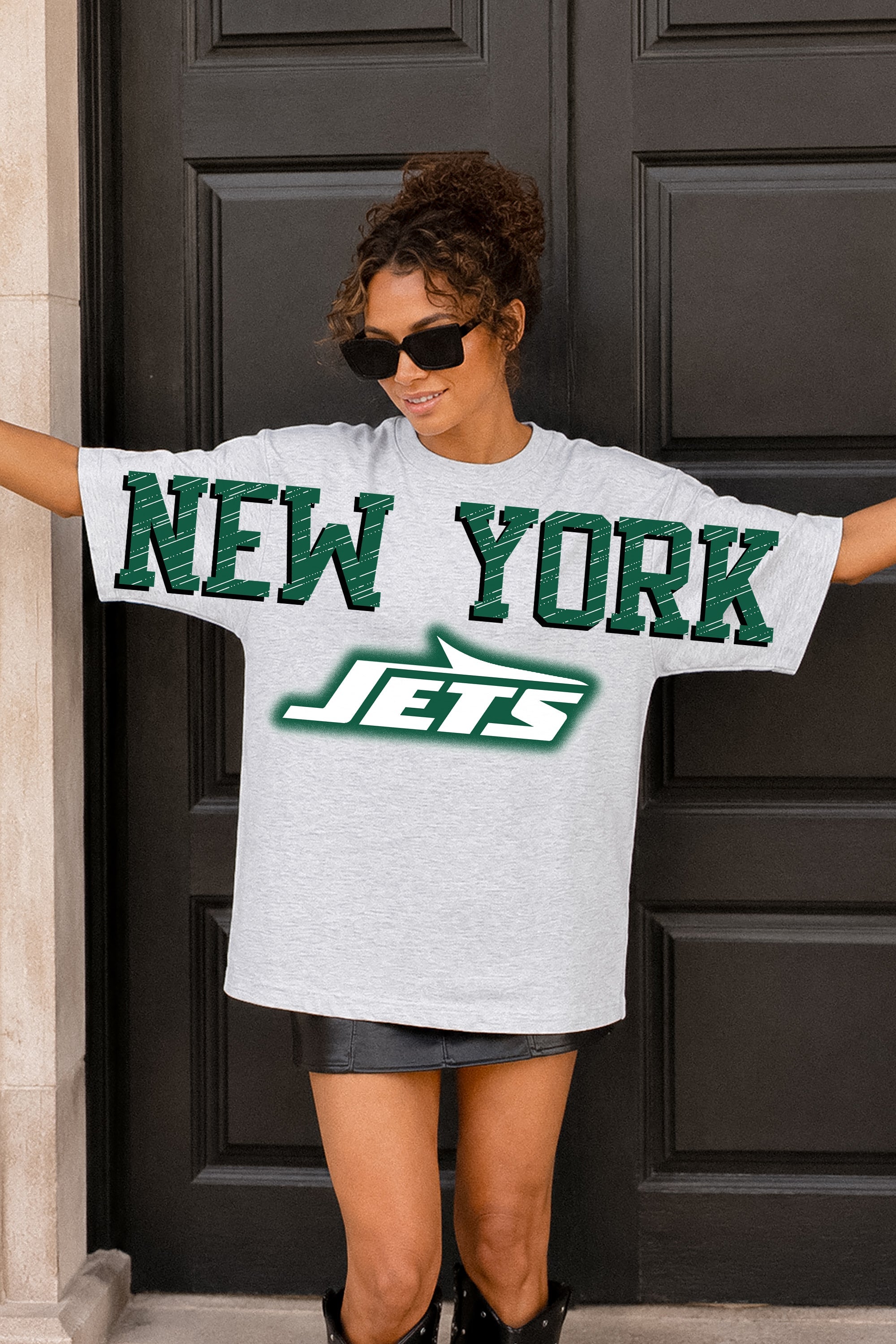 NEW YORK JETS DRIP CULTURE RELAXED FIT CREWNECK TEE