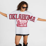 OKLAHOMA SOONERS DRIP CULTURE RELAXED FIT CREWNECK TEE