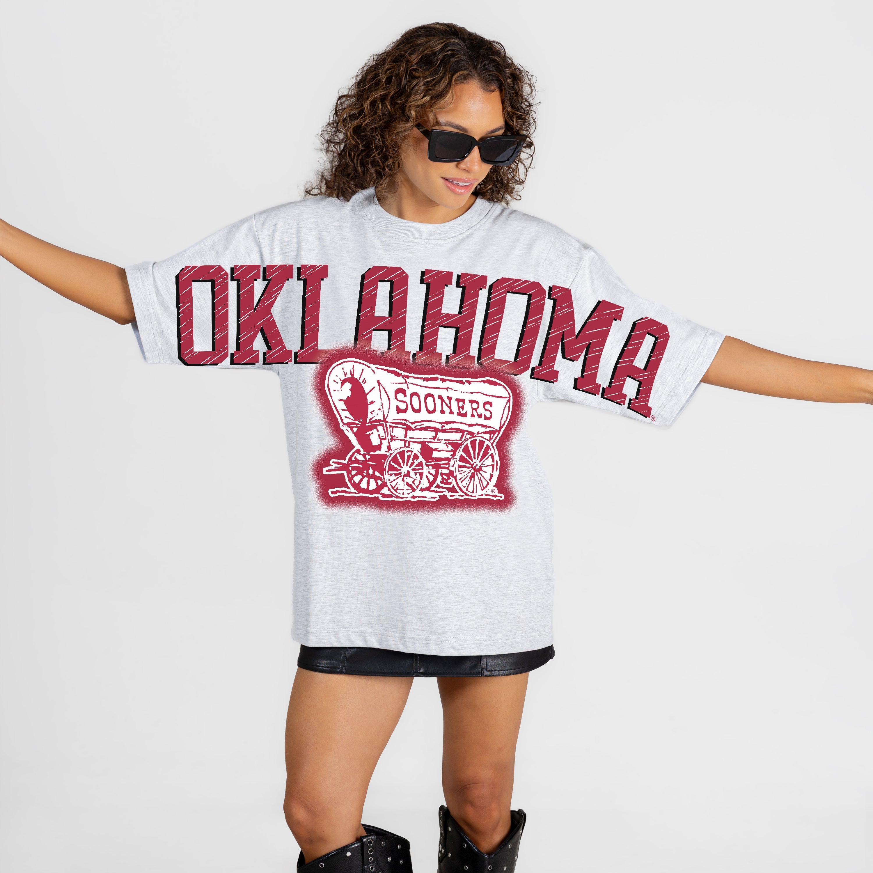 OKLAHOMA SOONERS DRIP CULTURE RELAXED FIT CREWNECK TEE
