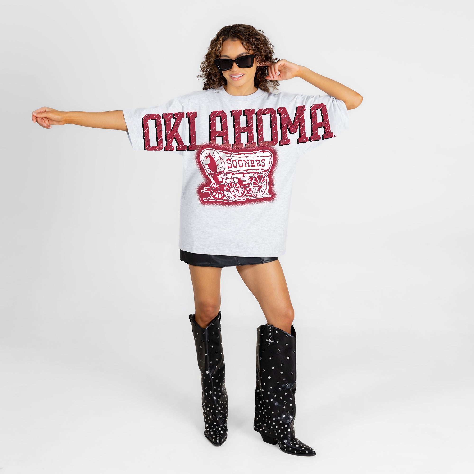 OKLAHOMA SOONERS DRIP CULTURE RELAXED FIT CREWNECK TEE