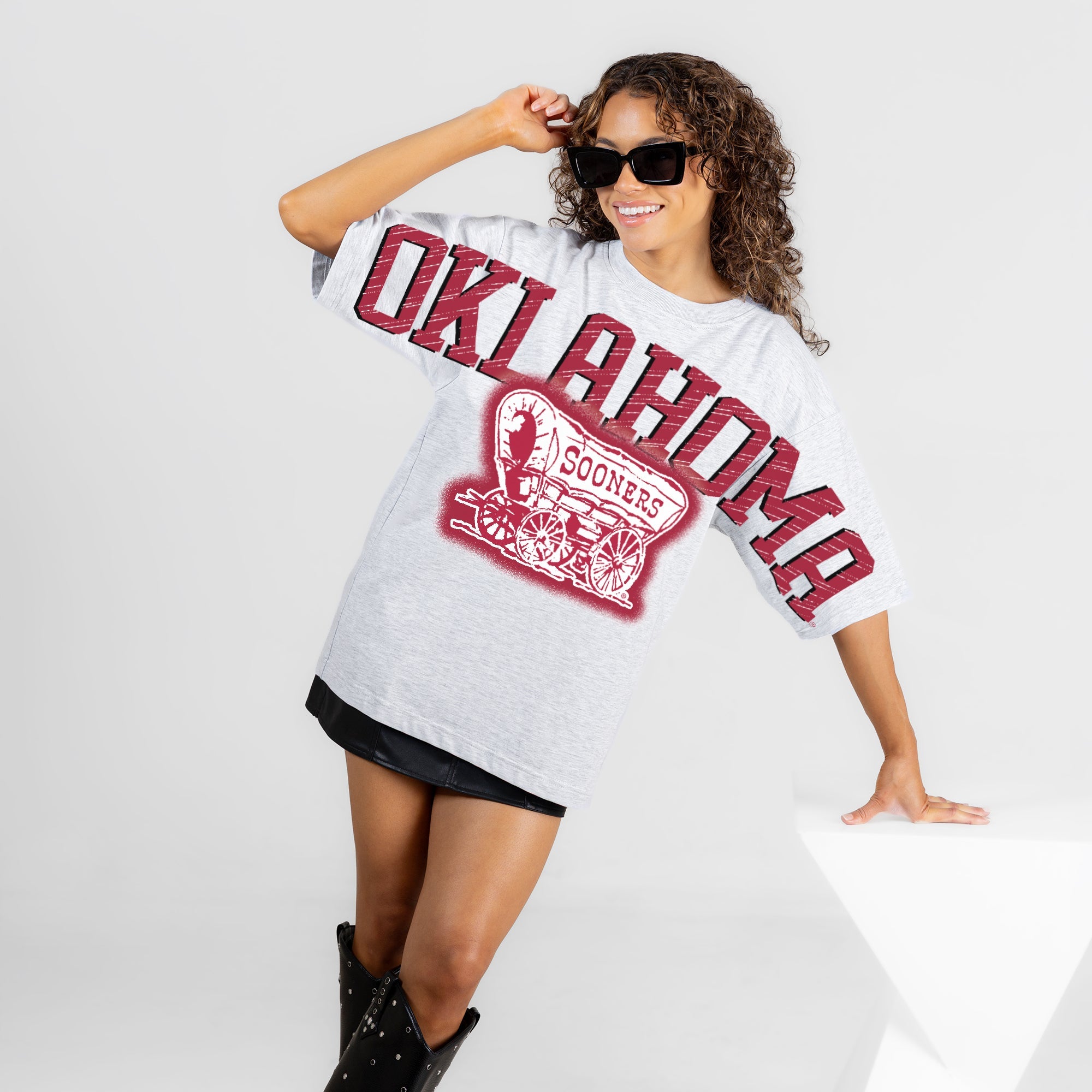 OKLAHOMA SOONERS DRIP CULTURE RELAXED FIT CREWNECK TEE