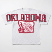 OKLAHOMA SOONERS DRIP CULTURE RELAXED FIT CREWNECK TEE