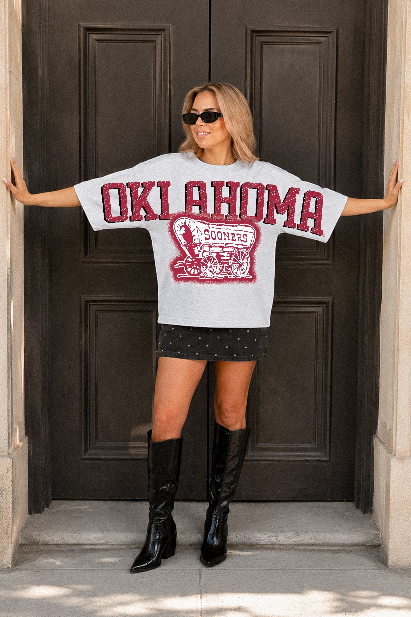 OKLAHOMA SOONERS DRIP CULTURE RELAXED FIT CREWNECK TEE