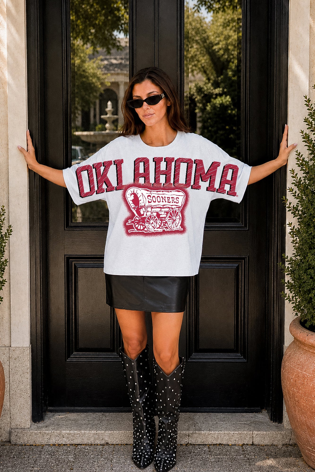 OKLAHOMA SOONERS DRIP CULTURE RELAXED FIT CREWNECK TEE