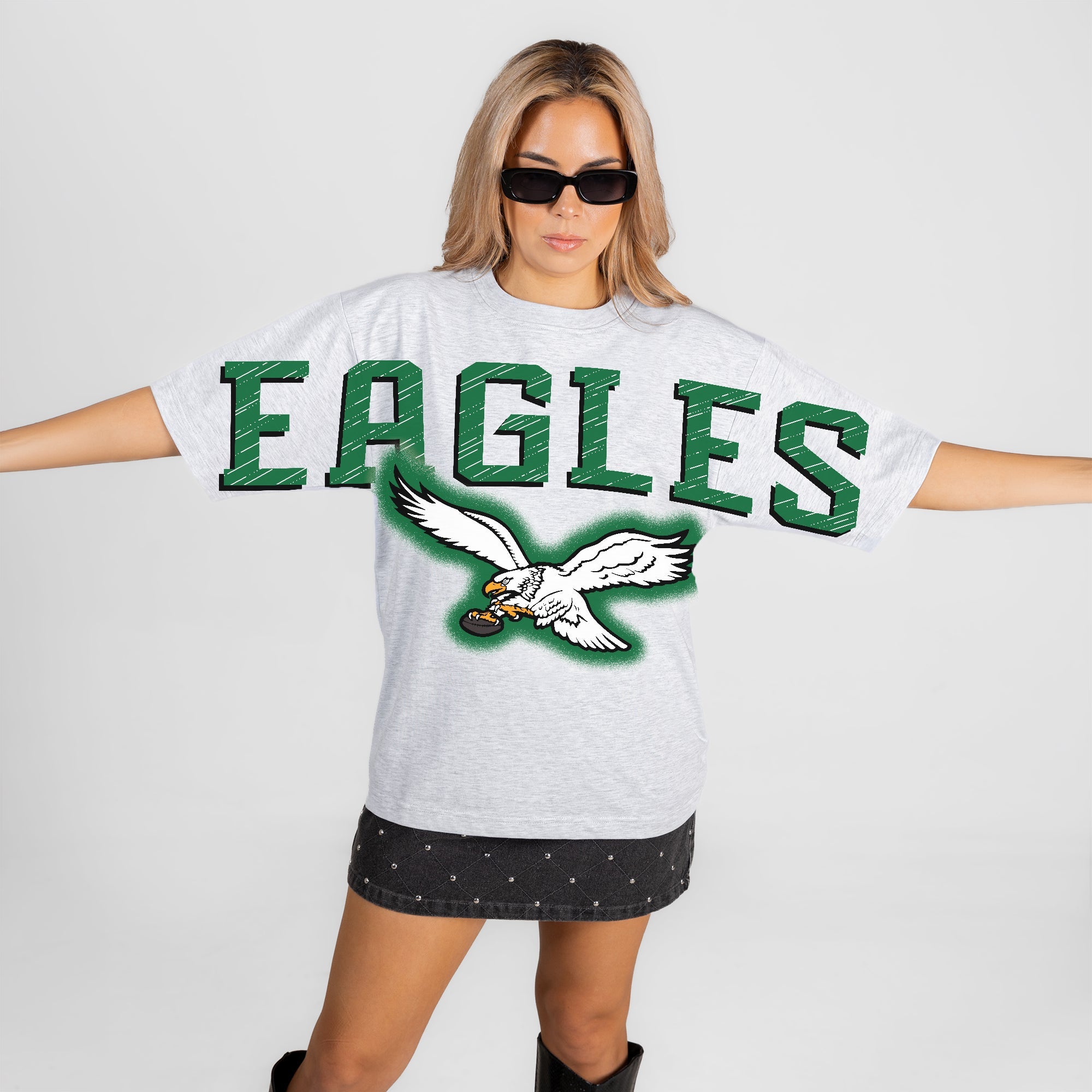 PHILADELPHIA EAGLES DRIP CULTURE RELAXED FIT CREWNECK TEE
