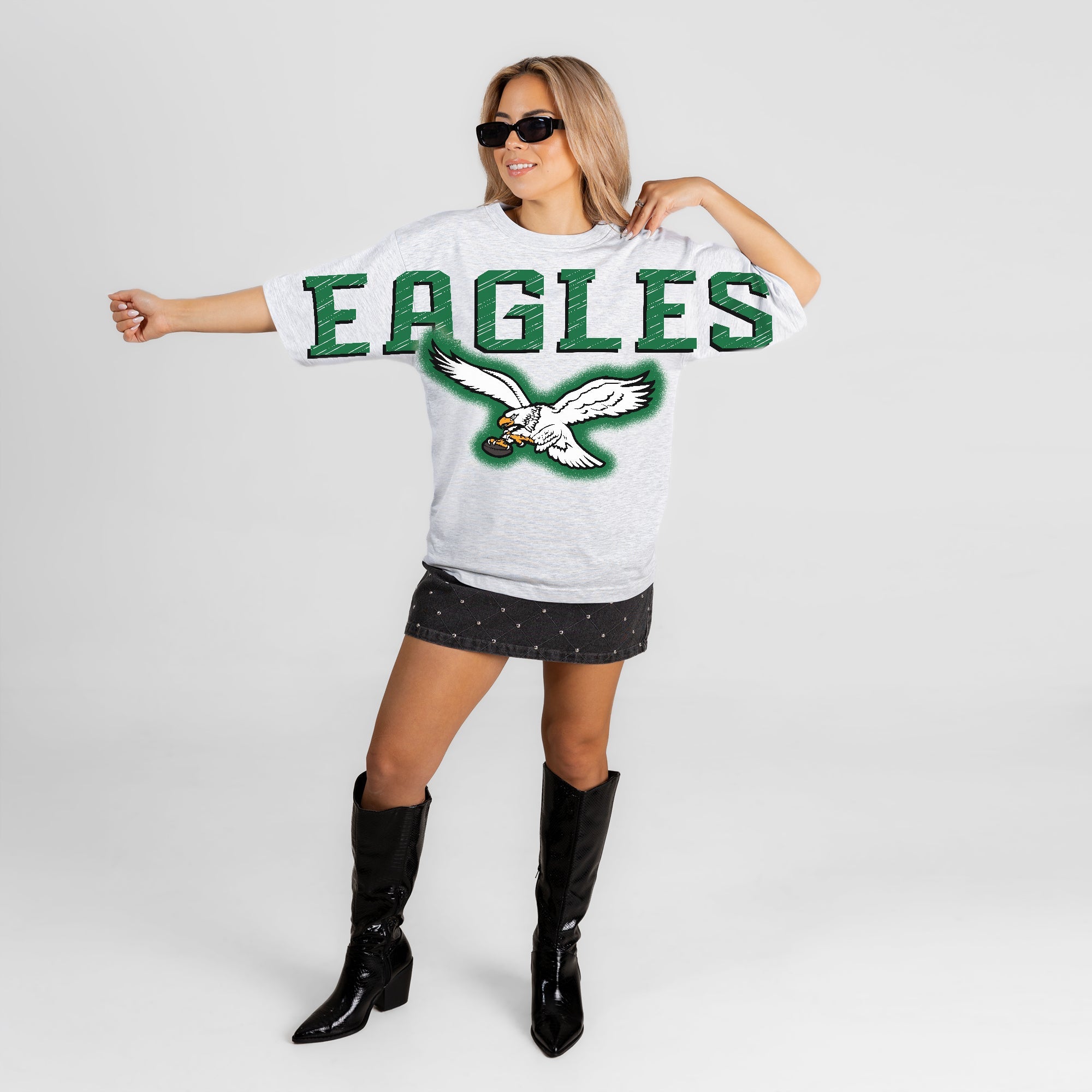 PHILADELPHIA EAGLES DRIP CULTURE RELAXED FIT CREWNECK TEE