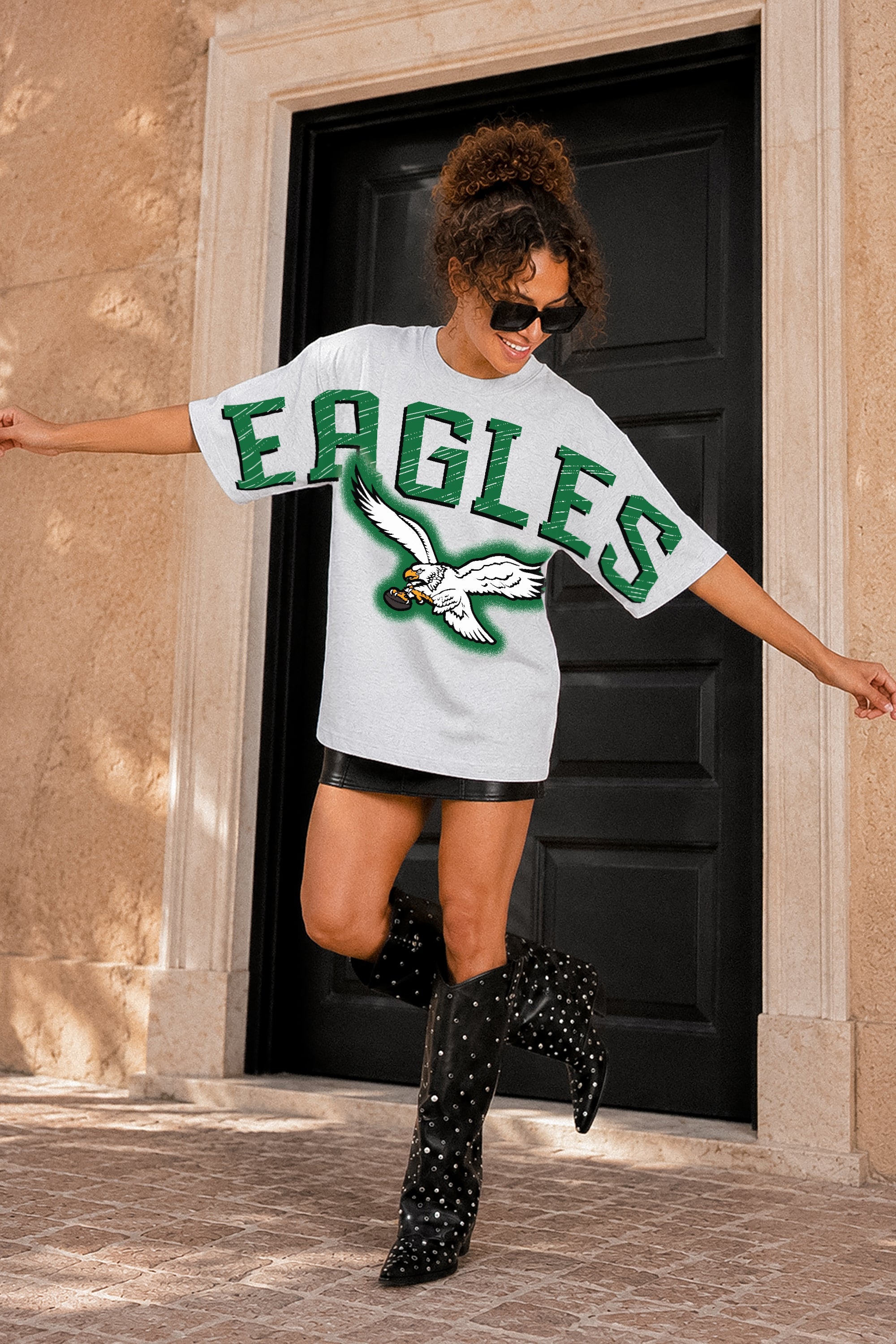 PHILADELPHIA EAGLES DRIP CULTURE RELAXED FIT CREWNECK TEE