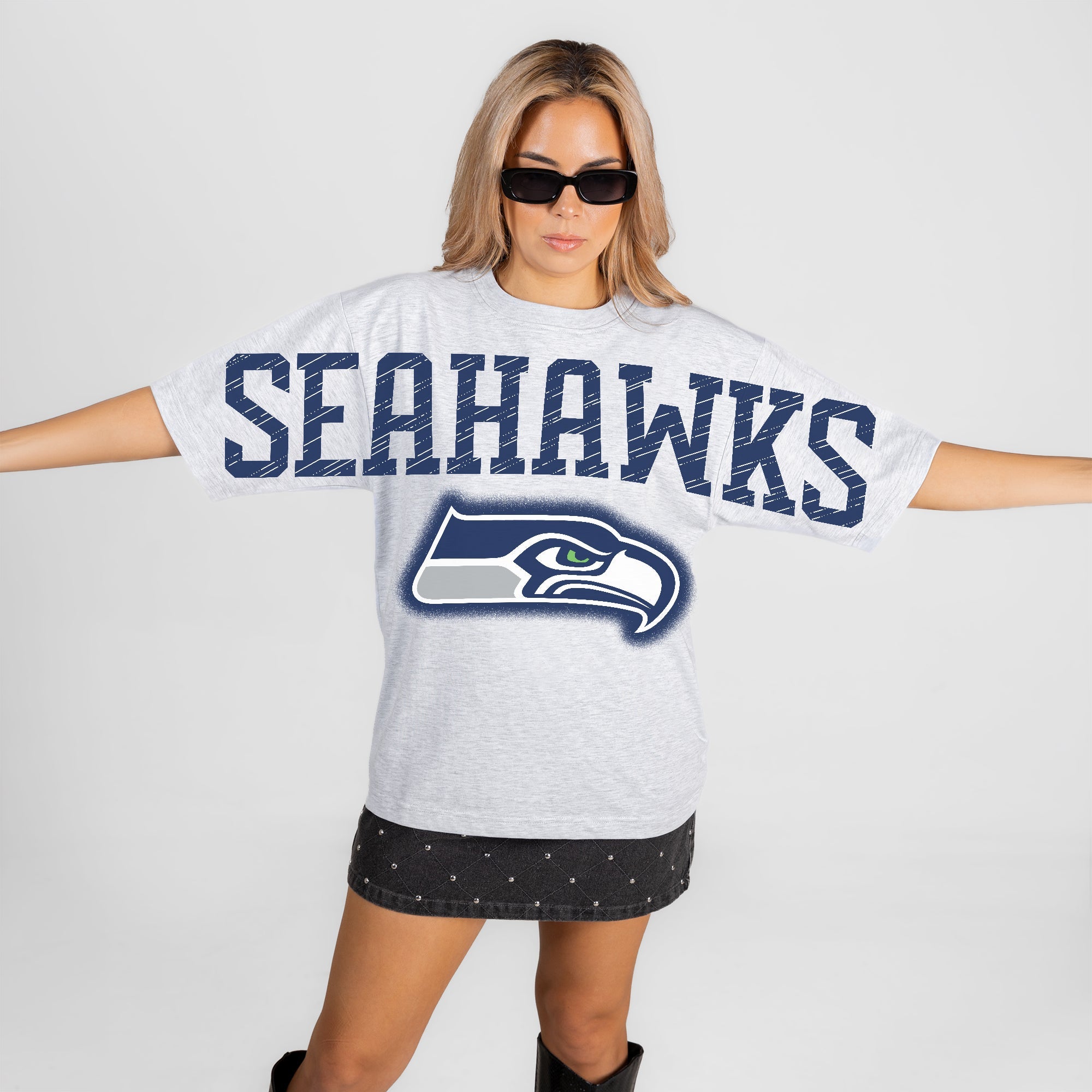 SEATTLE SEAHAWKS DRIP CULTURE RELAXED FIT CREWNECK TEE