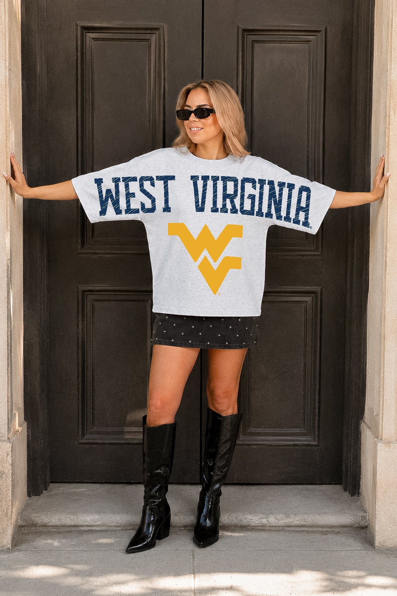 WEST VIRGINIA MOUNTAINEERS DRIP CULTURE RELAXED FIT CREWNECK TEE