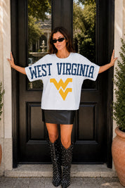 WEST VIRGINIA MOUNTAINEERS DRIP CULTURE RELAXED FIT CREWNECK TEE
