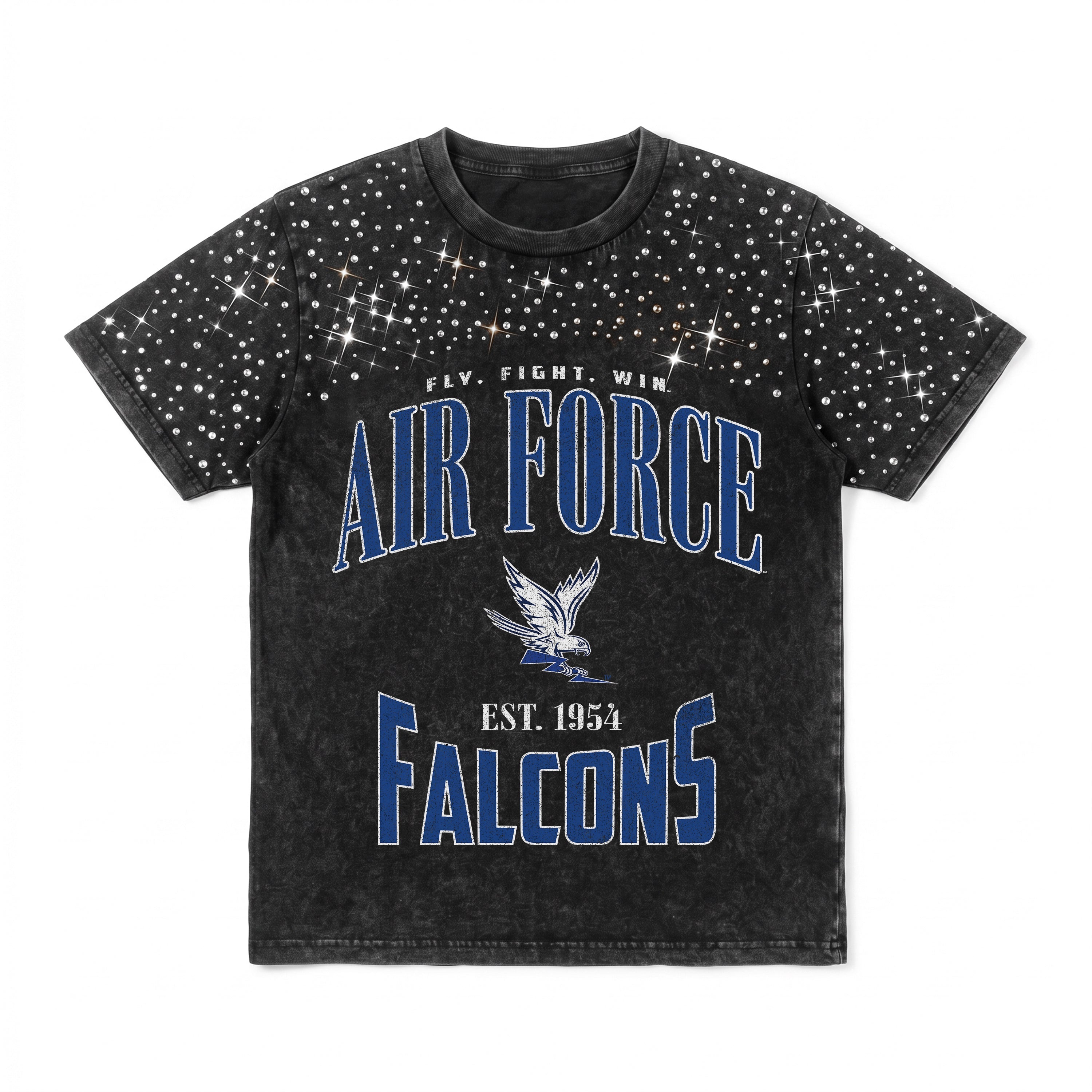 AIR FORCE FALCONS IN THE ZONE VINTAGE WASH RHINESTONE TEE