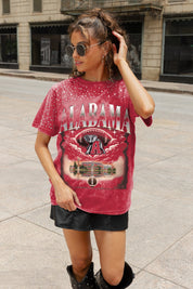 ALABAMA CRIMSON TIDE SKY'S THE LIMIT VINTAGE WASH RHINESTONE TEE