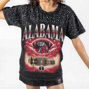 ALABAMA CRIMSON TIDE DREAM BIG VINTAGE WASH RHINESTONE TEE