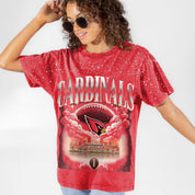 ARIZONA CARDINALS SKY'S THE LIMIT VINTAGE WASH RHINESTONE TEE