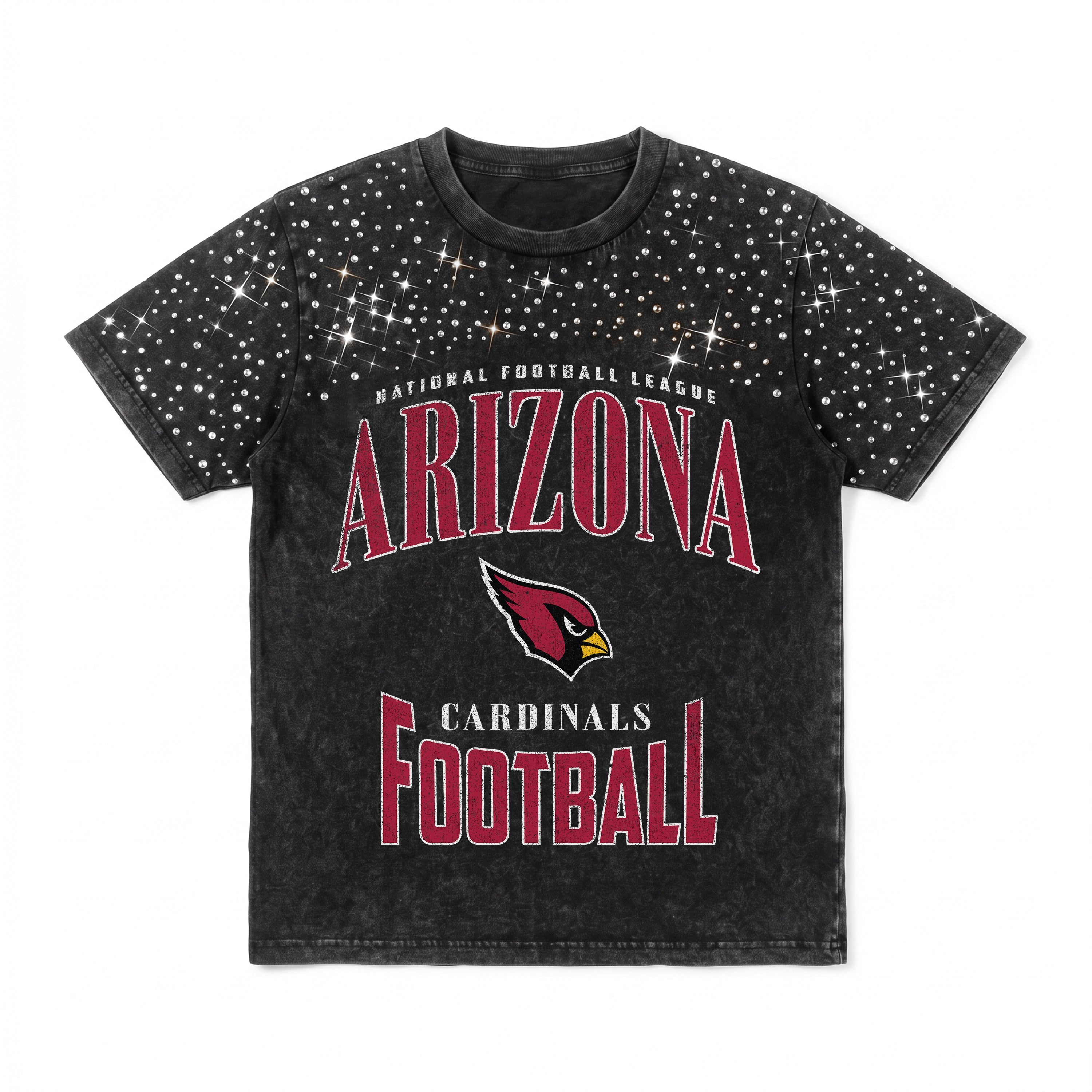 ARIZONA CARDINALS IN THE ZONE VINTAGE WASH RHINESTONE TEE