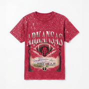 ARKANSAS RAZORBACKS SKY'S THE LIMIT VINTAGE WASH RHINESTONE TEE