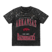 ARKANSAS RAZORBACKS IN THE ZONE VINTAGE WASH RHINESTONE TEE